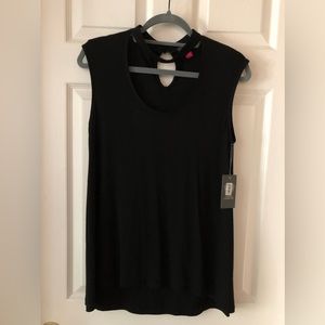 Vince Camuto Black Scoop Neck with choker collar - size S